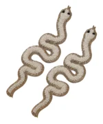 White Snake Handmade Beaded Earrings - Image 4